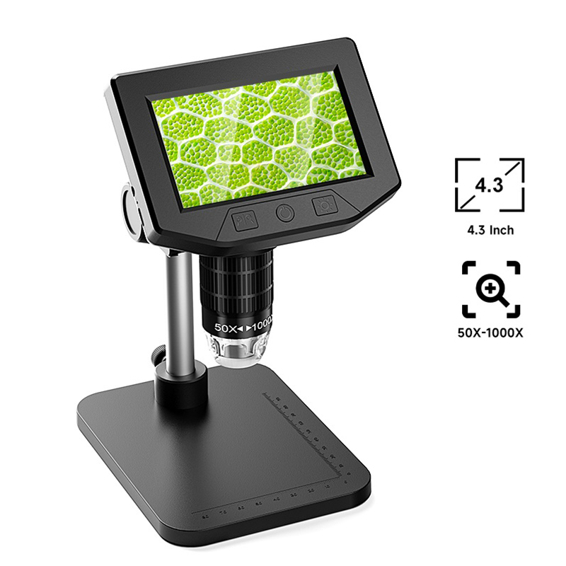 Diy Electronics Microscope - Microscope Camera 4.3‘’ Screen 8LEDs Digital