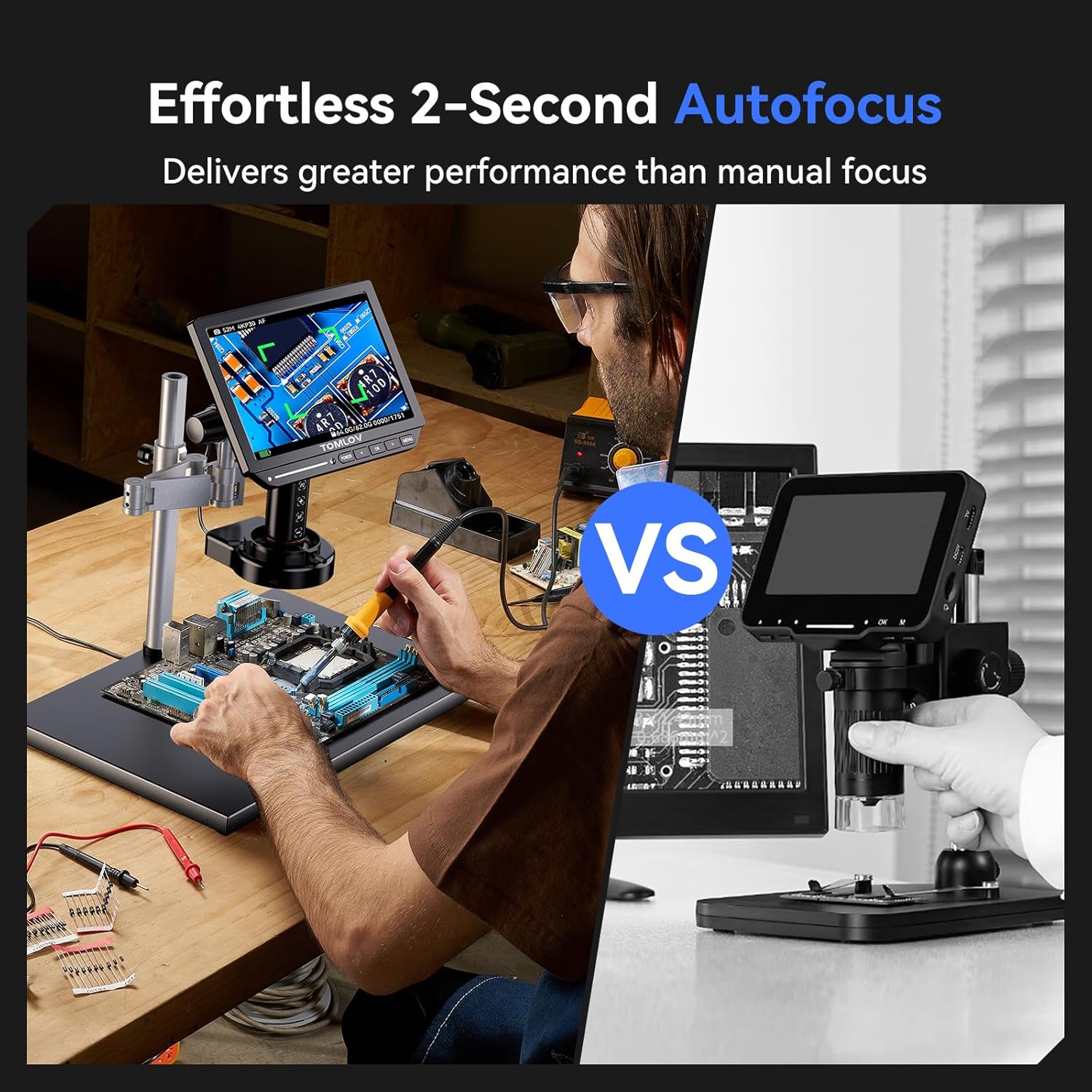 TOMLOV Autofocus Microscope 4K - Diy Electronics Microscope recension och pris