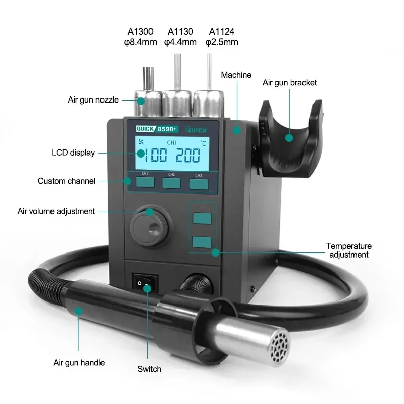 Quick 859D+ Hot Air Gun Solder - Hot Air Rework Station recension och pris