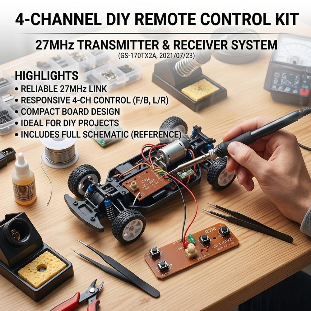 27MHz Remote Control Kit 4CH W - Diy Electronic Modules recension och pris
