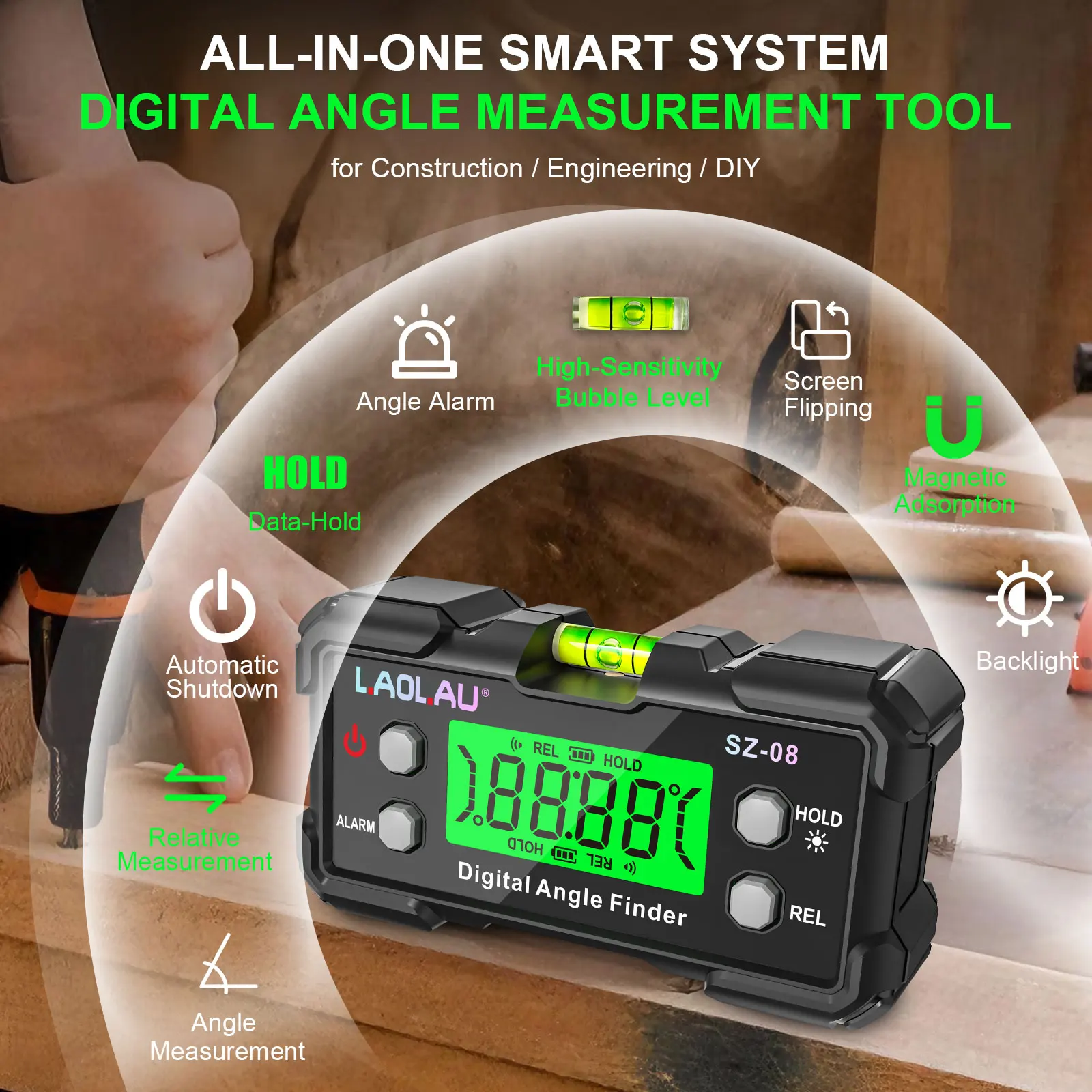 Digital Angle Gauge With Level - Diy Electronics Organizer recension och pris