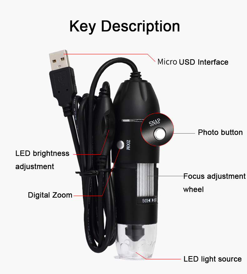 USB Digital Microscope 500X/10 - Diy Electronics Microscope recension och pris