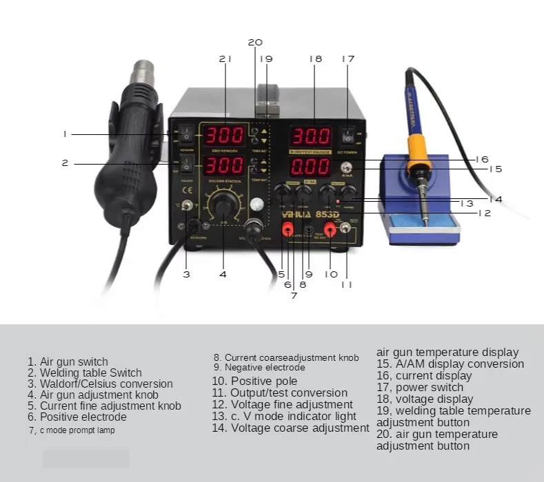 TLF YIHUA 853D 5A Hot Air Rewo - Hot Air Rework Station recension och pris